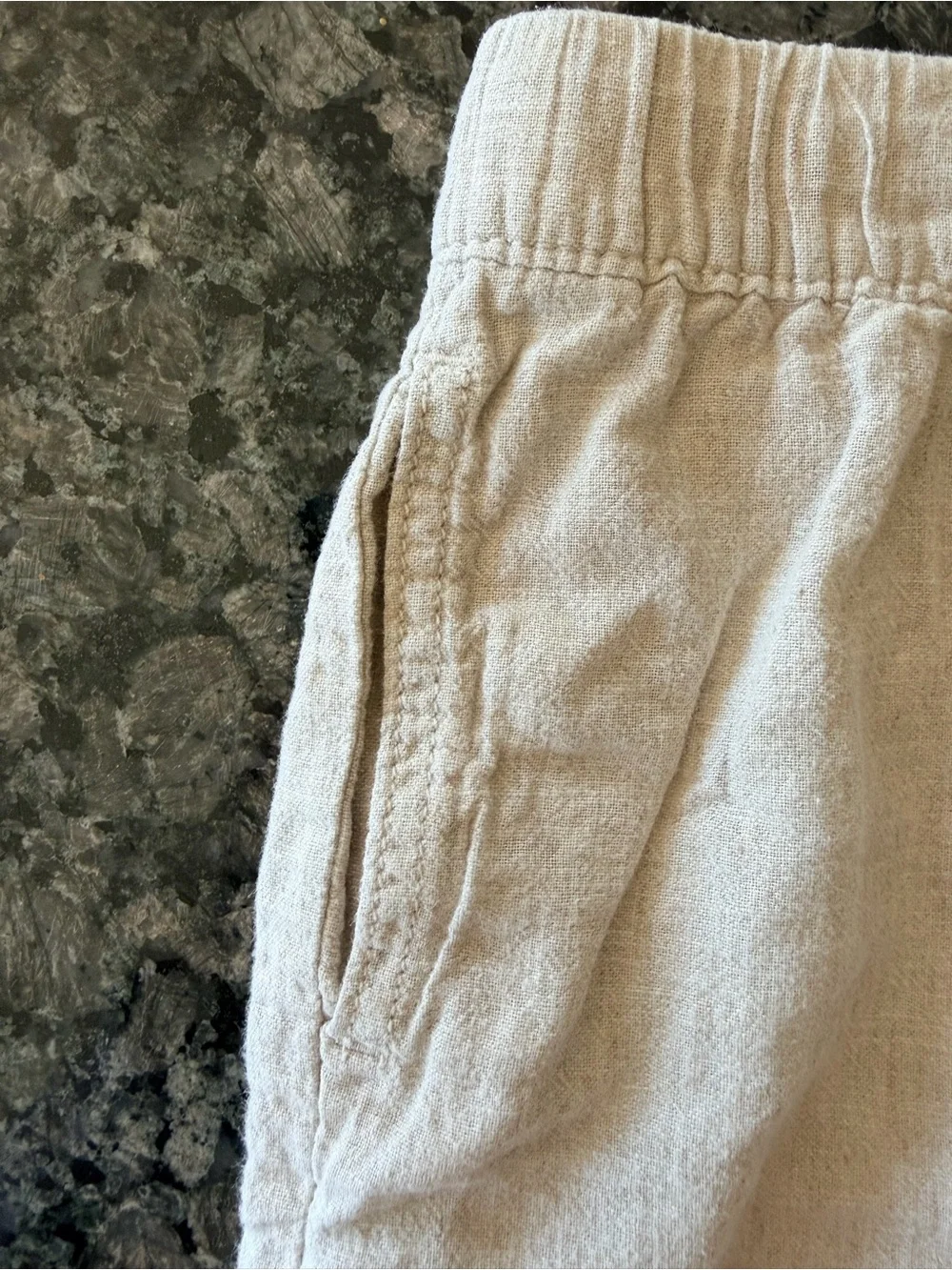 3/$15 H&M Drawstring Neutral Linen Blend Shorts Size 6Y Beige Summer Outfit